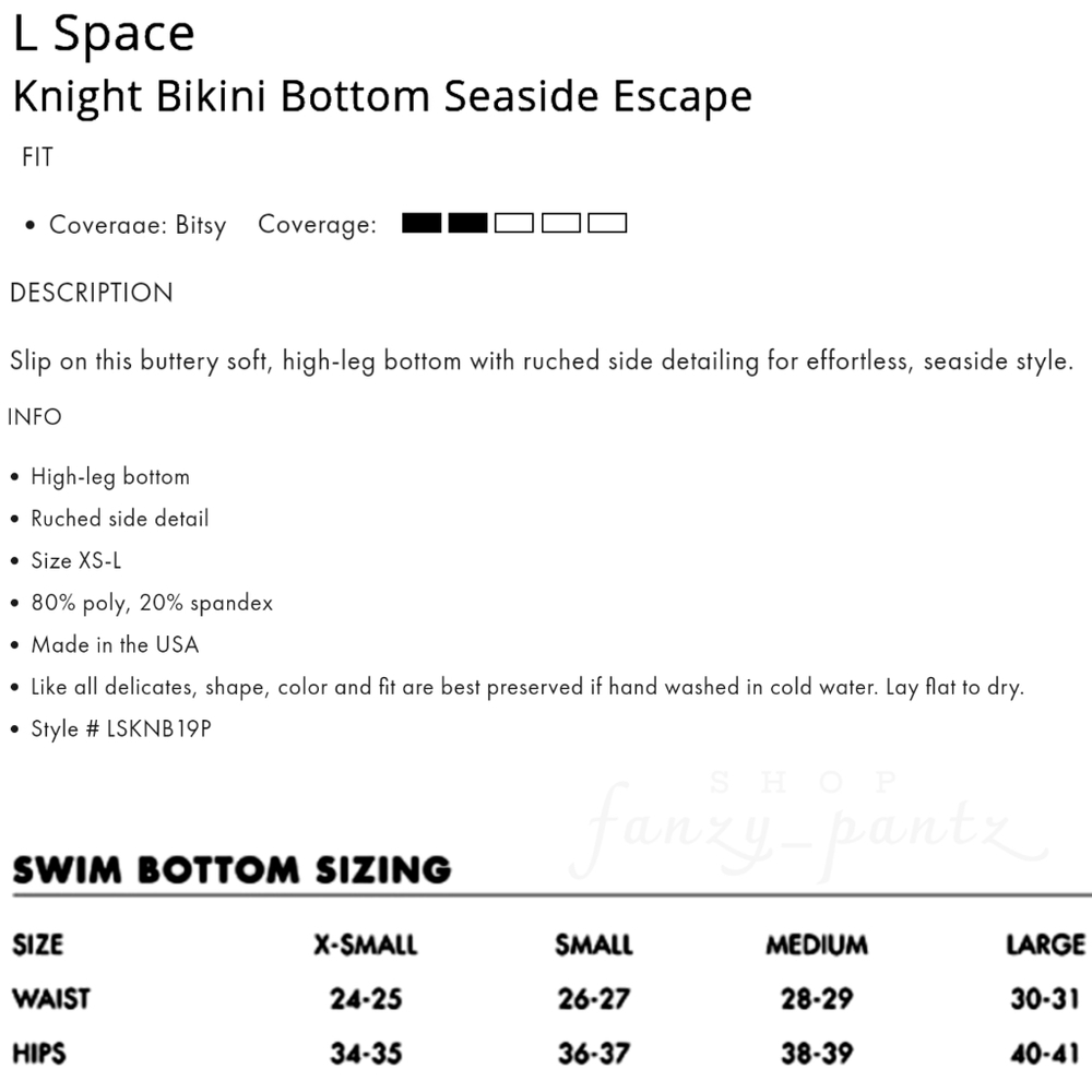 L*space Knight Bikini Bottom Seaside Escape Bitsy - Picture 8 of 8